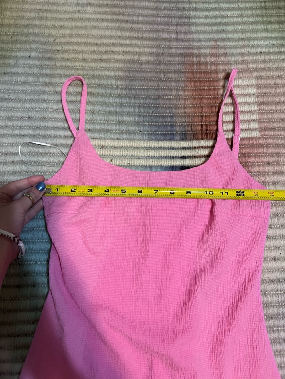 Hello Molly Bubblegum Pink Mini Dress with Spaghetti Straps - Picture 7 of 8